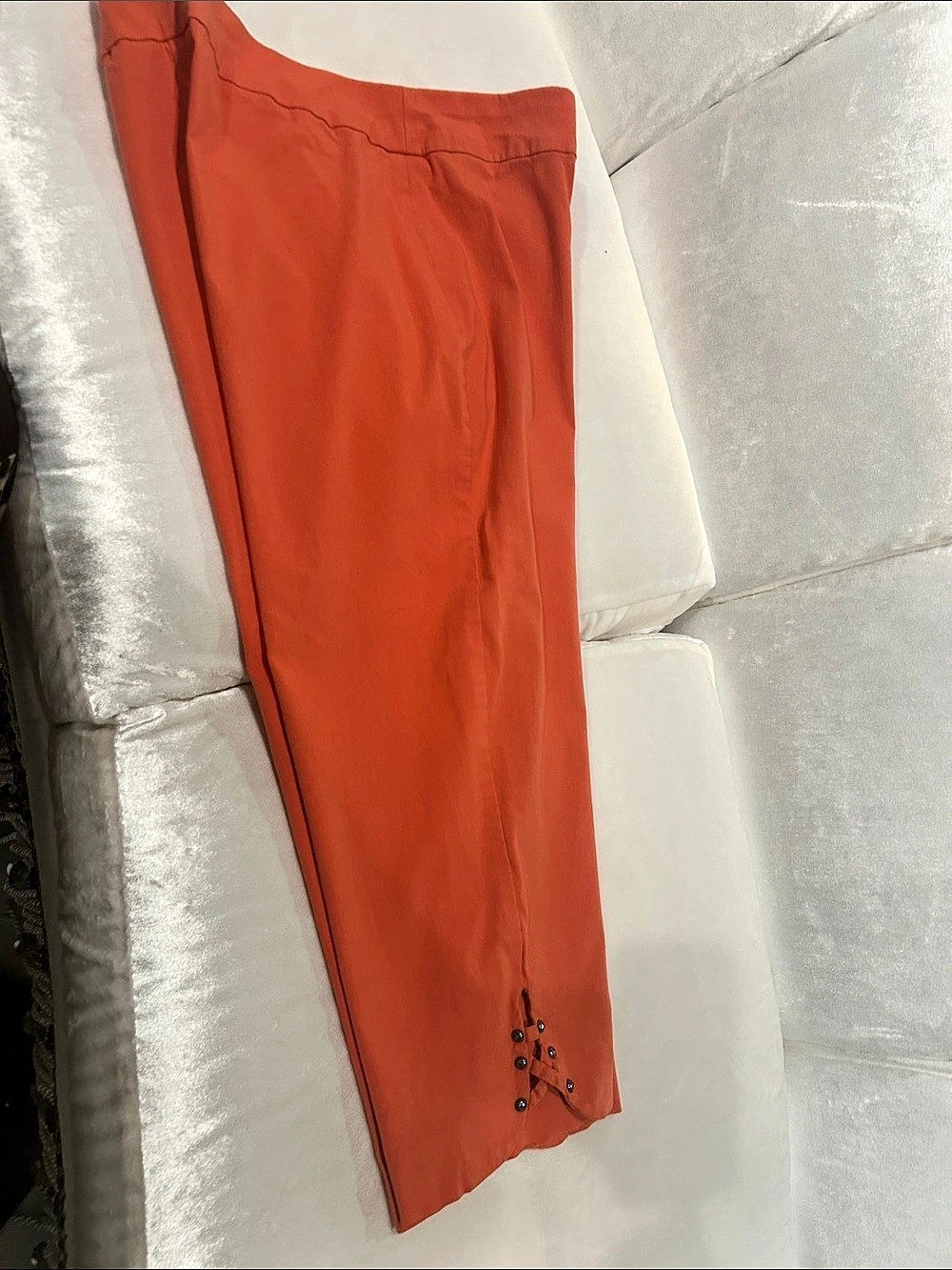 JM Collection Capri Pants Straight Leg Pants in Orange Size petite large 1/1